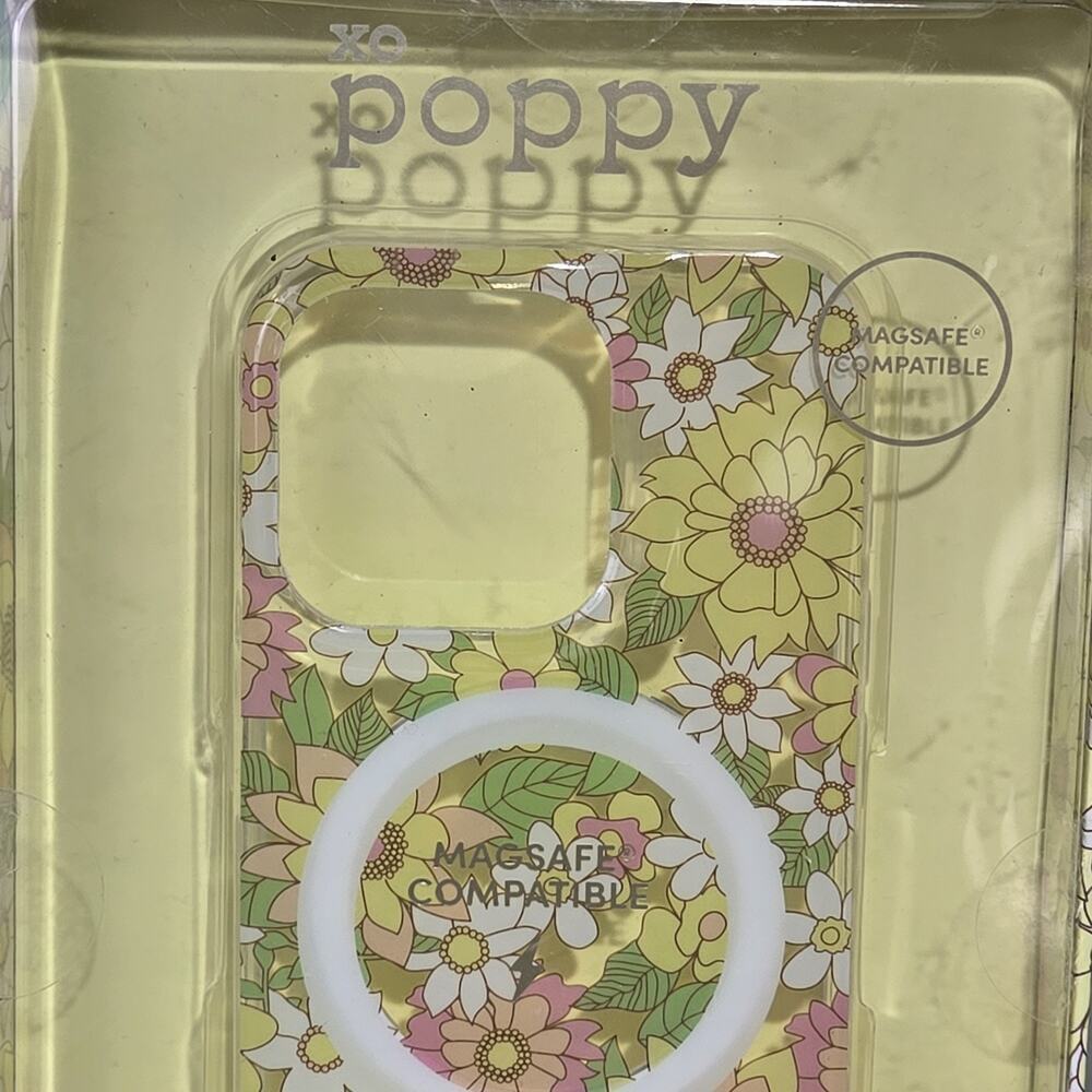 XO Poppy IPHONE 15 PRO MAXPhone Case MagSafe Compatible Yellow Floral Cottagecor - Picture 4 of 5